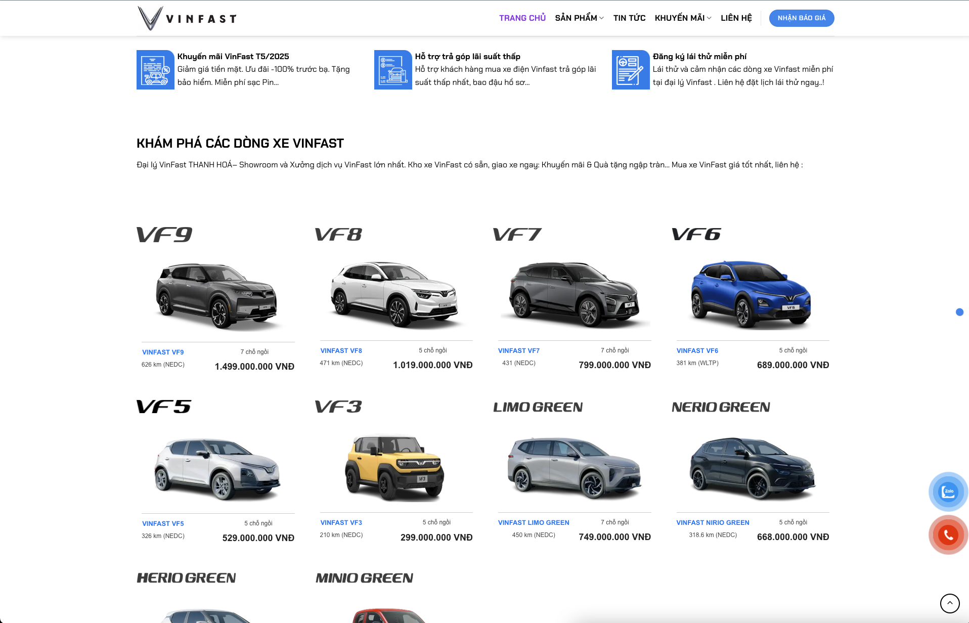 Website bán xe Vinfast chuẩn SEO mới nhất 2025 mẫu 5