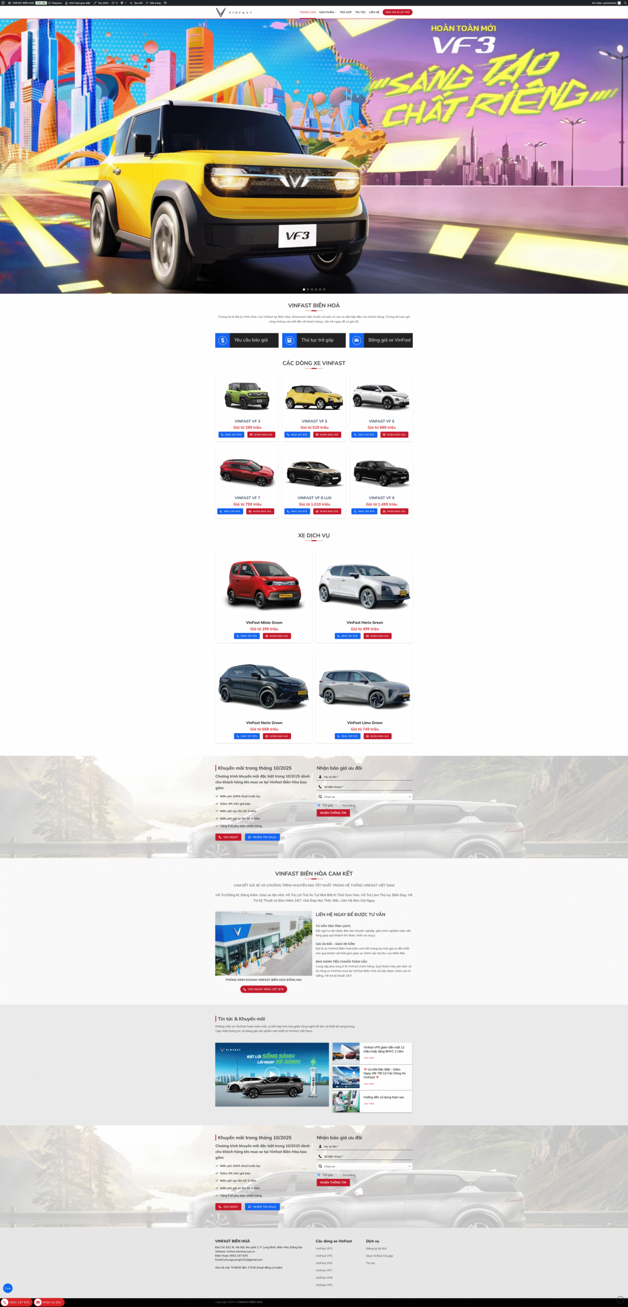 Website bán xe Vinfast chuẩn SEO mới nhất 2025 mẫu 1