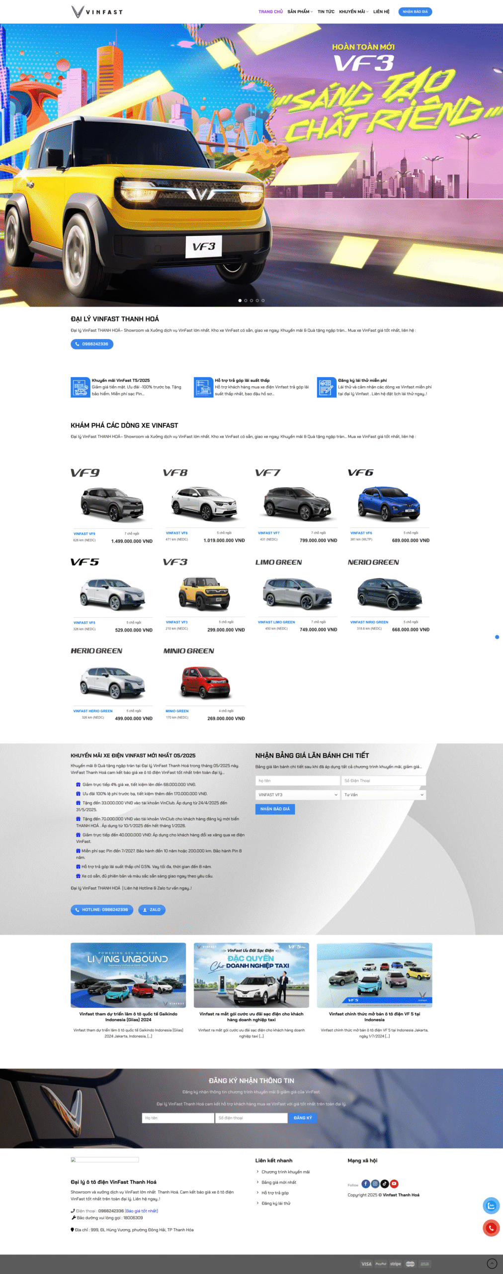 Website bán xe Vinfast chuẩn SEO mới nhất 2025 mẫu 5
