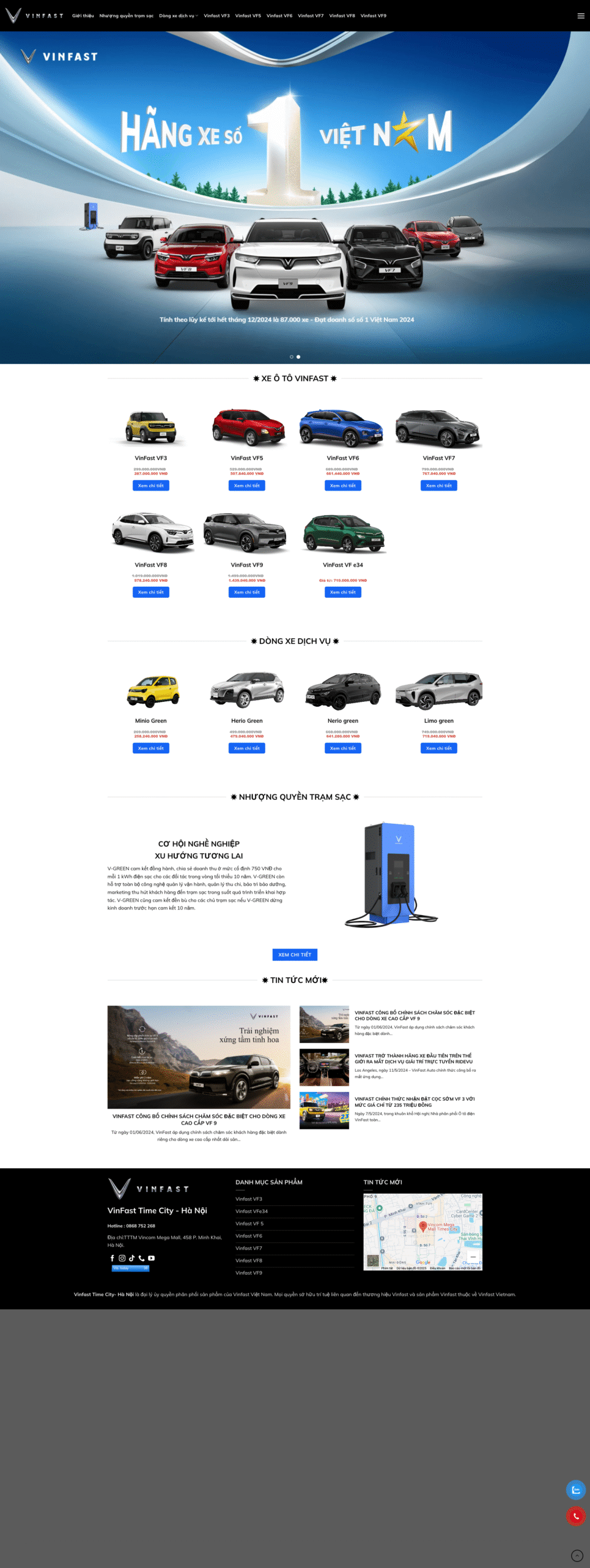 Website bán xe Vinfast chuẩn SEO mới nhất 2025 mẫu 3